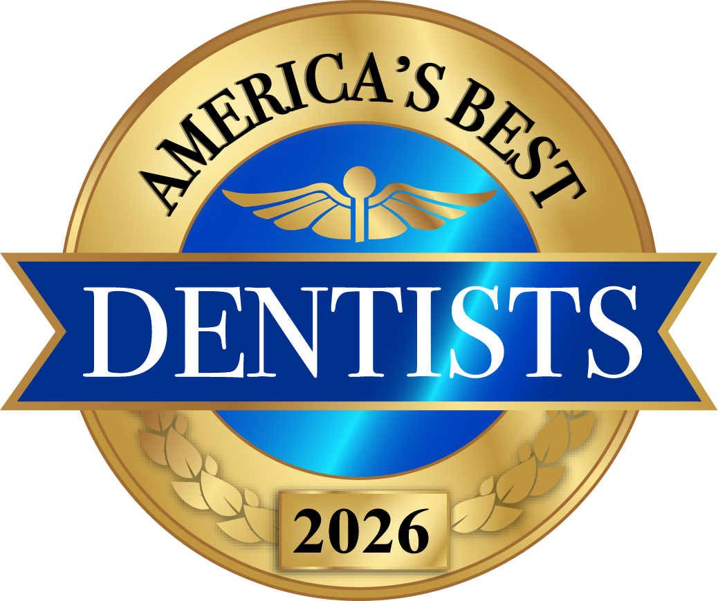 America's Best Dentists 2026 award badge.